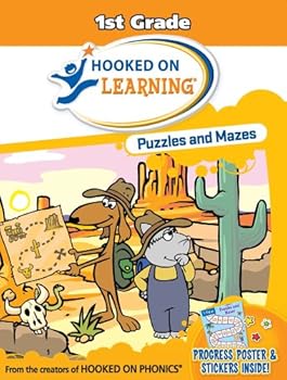 Paperback Puzzles and Mazes: 1st Grade (Hooked on Learning) Book
