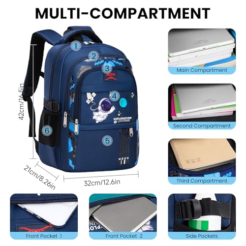 Sac d'école léger et imperméable IvyH avec réflecteur de sécurité