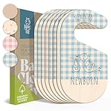 HIPPOTALE Baby Closet Dividers - Blue Baby Clothes Organizer for Nursery Decor, Storage & Organization - 8 Size Closet Dividers for Hanging Clothes, Gender Neutral Nursery Must Haves & Essentials