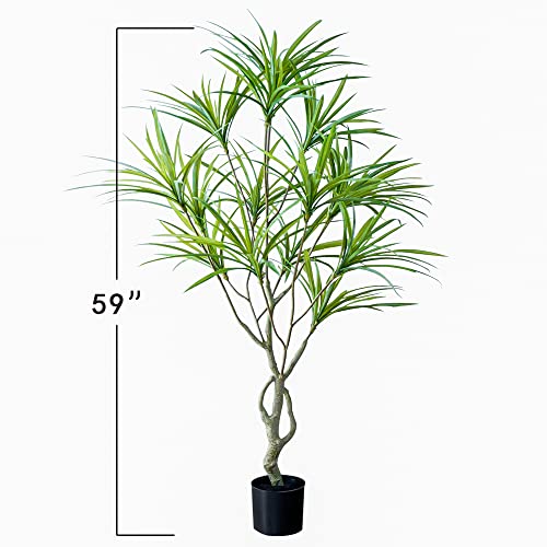 Kmitang 5Ft Faux Plants Indoor Artificial Trees Plastic House Large Plants Fake Tree Outdoor Tall Realistic Potted Plant For Home Living Room Office Decoration #TOP1