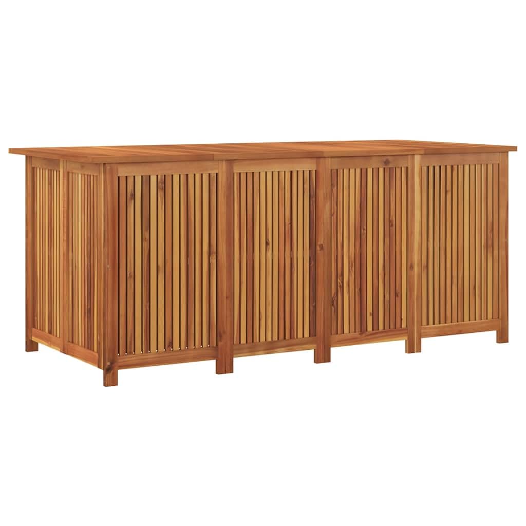Cassapanca da giardino in legno massiccio di acacia, 175 x 80 x 75 | Contenitore per cuscini, cuscini, coperte, borsa interna impermeabile, per interni ed esterni
