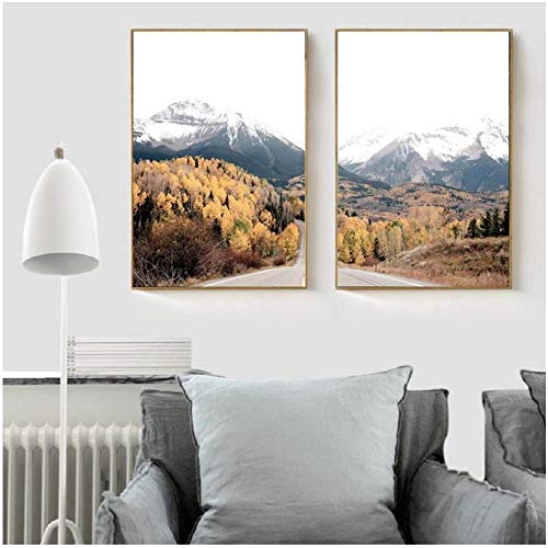 Peinture sur toile paysage forestier pour habiller un grand mur vide de salon