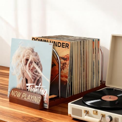 Soporte de vinilo de madera y metal duradero para colecciones selectas 6