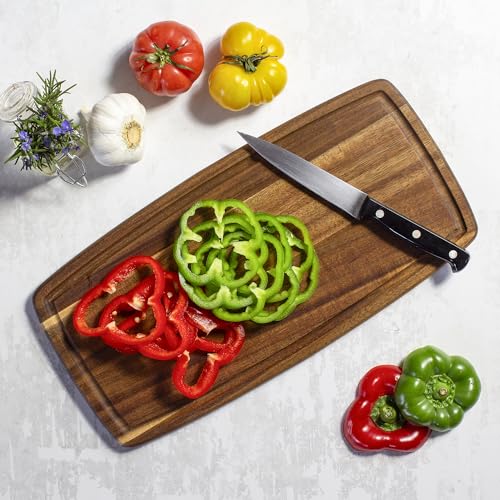 Tabla de cortar de madera acacia con ranura para jugos miniatura 2