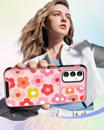 Buleens for Samsung Galaxy A15 5G Phone Case 6.5 Inch - with Ring Stand & Camera Cover Cute Designed Women Girls Girly Pretty Floral Flowers for Samsung Galaxy A15 5G Case Compatible with Magsafe - image 6