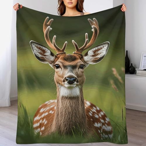 Couverture flanelle cerf mignon jeté de canapé cosy - 5