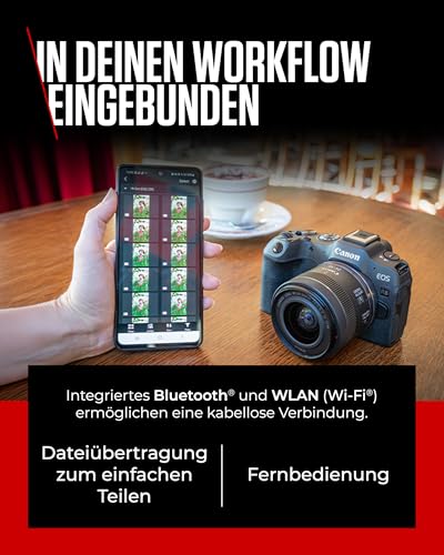 Canon EOS R8 Systemkamera + RF 24-50mm F4.5-6.3 is STM Objektiv - Spiegellose Vollformat Kamera (Digitalkamera mit Autofokus und Motiverkennung für Augen Tiere Fahrzeuge, 4k Videokamera, WiFi) – Bild 6