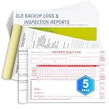 CreativeInk 5 Pack ELD Backup Driver Log Book with Detailed Drivers Vehicle Inspection Report & Daily Recap, 1 Pack 16 Sets of Forms, Log Books for Truck Drivers, Meet FMCSR Requirements, 5.5' x 8.5'