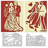 DELORIGIN Stampi per coppie di nozze sposa e sposo scrapbooking goffratura stencil fustell...