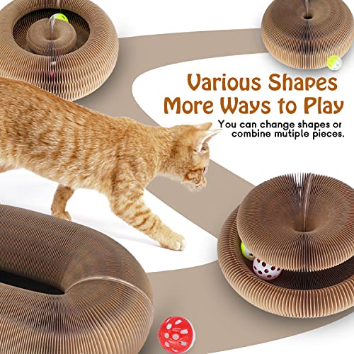 Dosanlues ﻿Cat Ball Toy, Foldable Cat Ball Track With 2 Cat Bell Balls, Magic Organ Cat Scratching Board Cat Toy For Indoor Cats Exercise, Cat Scratcher #TOP2