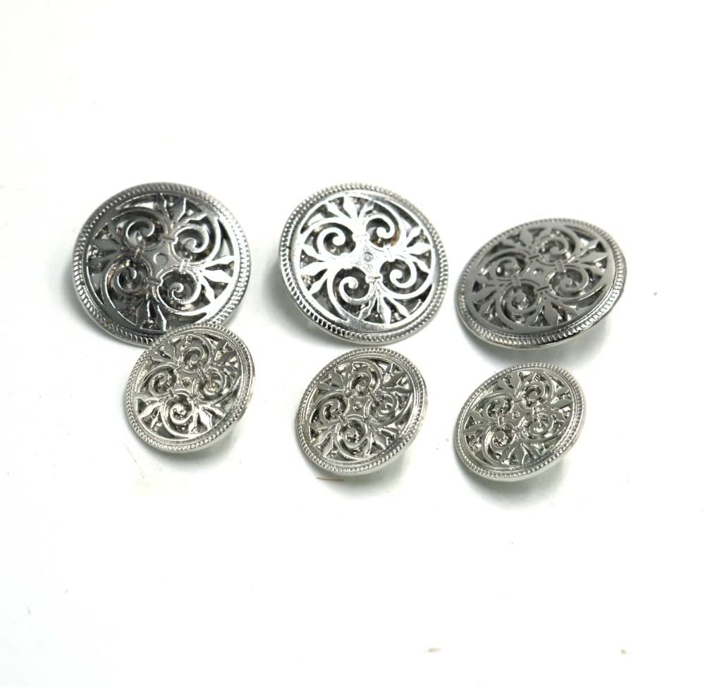 20 piezas 17mm 20mm 23mm vástago plateado botones de Metal for costura