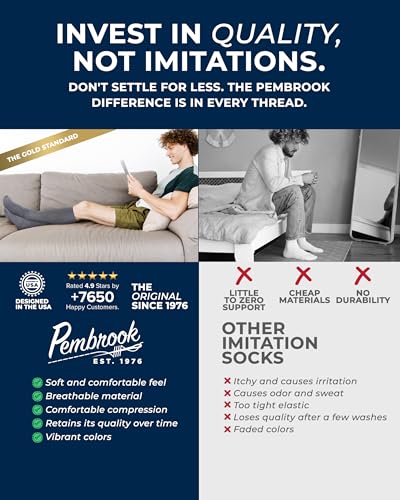Image of Pembrook Cotton Light Compression Socks for Women & Men - 3 Pairs | 8-15 mmHg Comfort Compression Socks for Men & Women