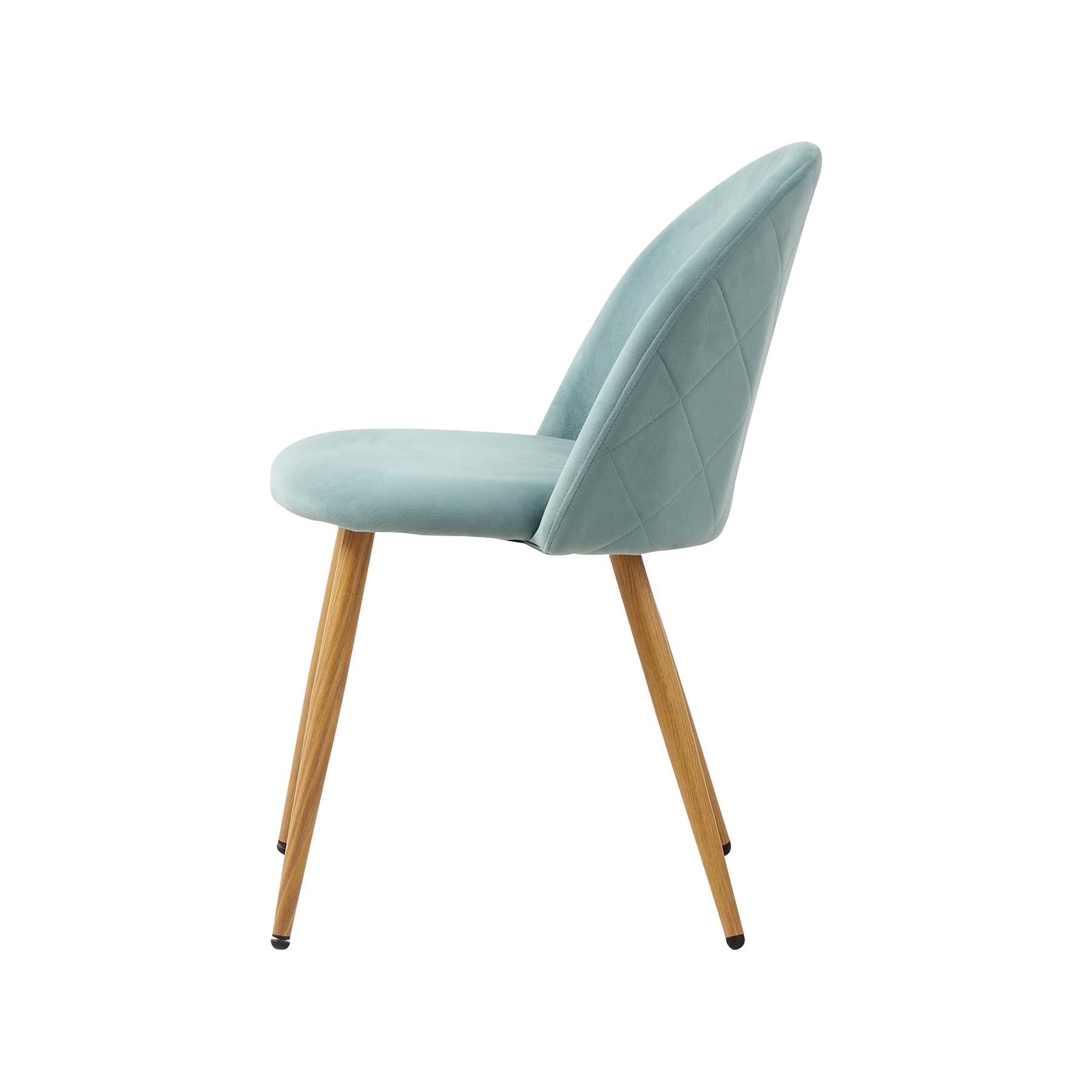 Juego de 4 Sillas de Comedor Tapizadas con Respaldo de Asiento de Terciopelo Suave y Patas de Metal Ajustables de Madera (Verde+Rosa)