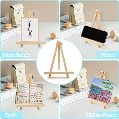 10PCS 9 Inch Wood Easels, Tripod, Painting Party Easel, Kids Student Tabletop Easels for Painting, Easel Stand for Painting Canvases, Portable Canvas Photo Picture Sign Holder. - Thumbnail 5