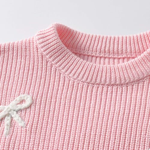 Pull brodé main pour bébé en tricot doux et chaud avec nœud élégant - 6
