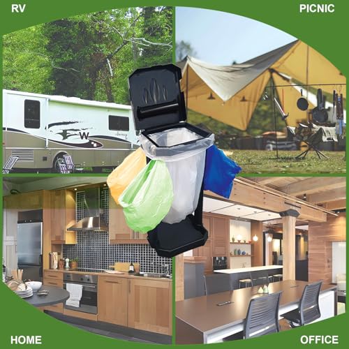Image of Collapsible Trash Bag Holder with 20 Pcs Trash Bags, Portable Trash Can with Trash Bag Storage, Waste Bin for Camping, RV, Picnics, Home and Recycling