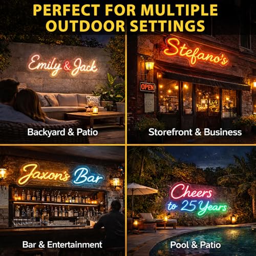 Image of Custom Outdoor Neon Sign, Waterproof LED Business Logo Sign for Stores