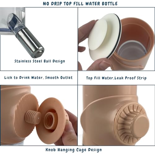 Alimentador automático de agua para gatos y perros dispensador colgante de 500 ml para jaula 7