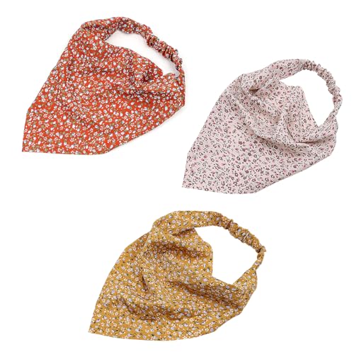 POFET 5PCS Boho Headbands for Women Flower Print Elastic Headbands Yoga Ladies Headband Elastic Headbands Knotted Head Bands - Image 3