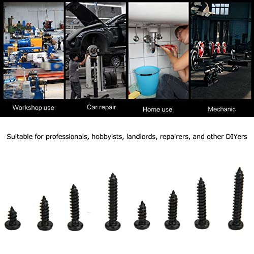Set de 300 tornillos autorroscantes M3 de acero carbono miniatura 3