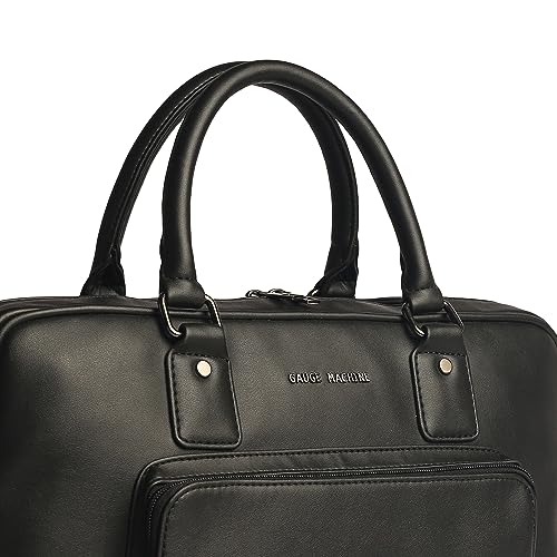Image of Gauge Machine Professional Vegan Leather Messenger Briefcase Bag for Office |Fits upto 14 /15 / 16 inch Laptop |Separate Padded Laptop Compartment |Water Resistant |Men & Women |16L