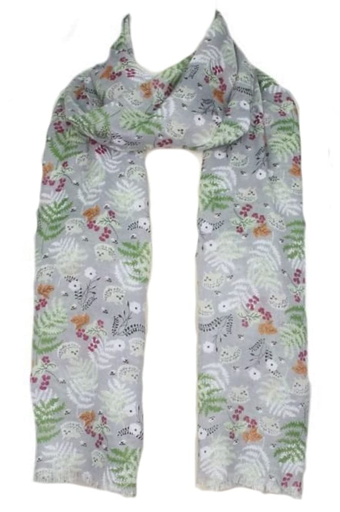 Lilyrosa Women's Grey Lilyrosa® Hedgehog Scarf Animal Peony Scarves Wrap Shawl (Grey)