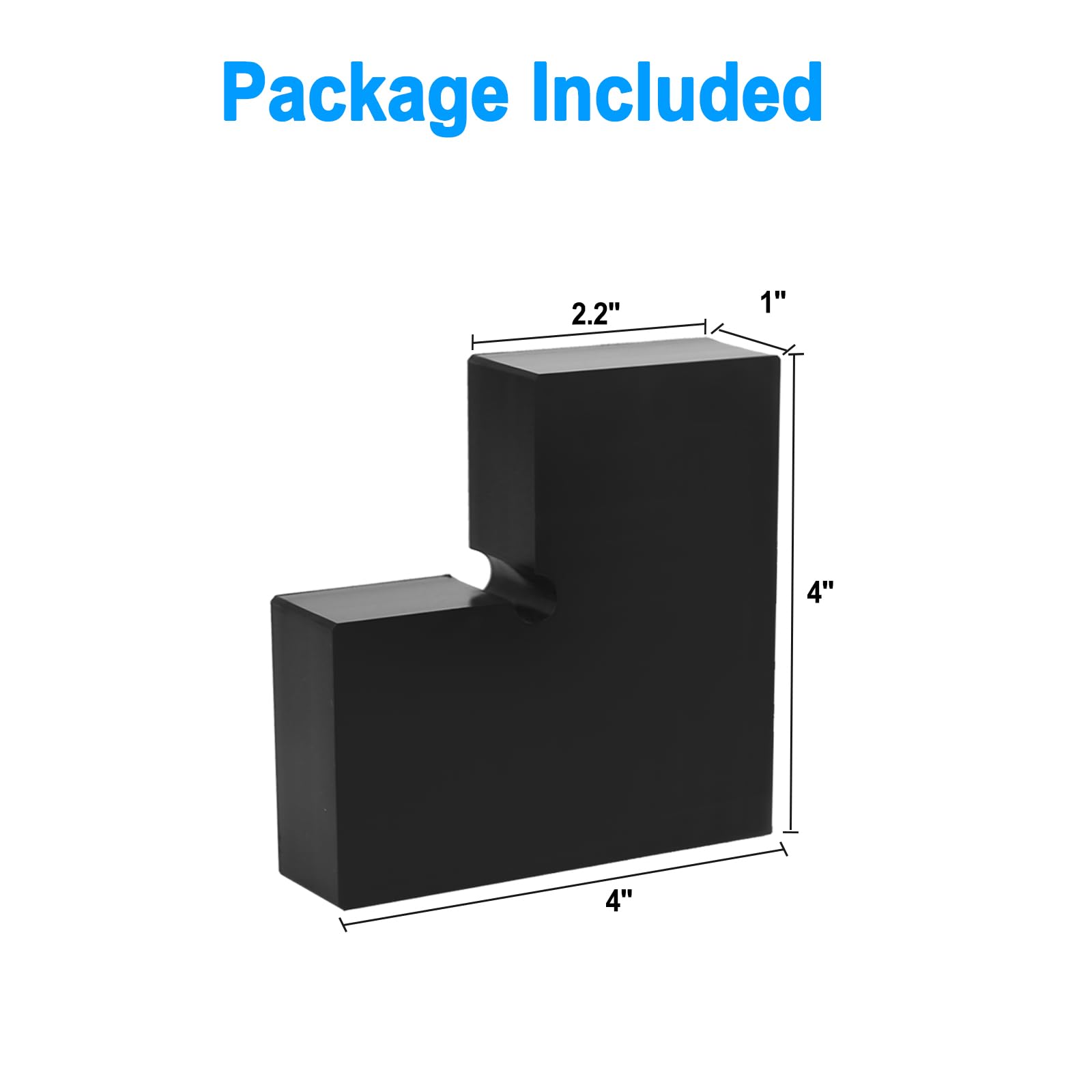 Sidasu Flat Handrail Accessories - 2 Pack Corner Connector High Strength POM Handrail Fitting Handrail Connector for Top of Staircase,H05