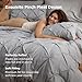 Bedsure Queen Comforter Set Grey - Bed in a Bag Queen Size Bedding 7 Pieces, GentleSoft™ Pintuck Bed Set Gift for Family, Pinch Pleat All Season Comforter with Sheets, Pillowcases & Shams