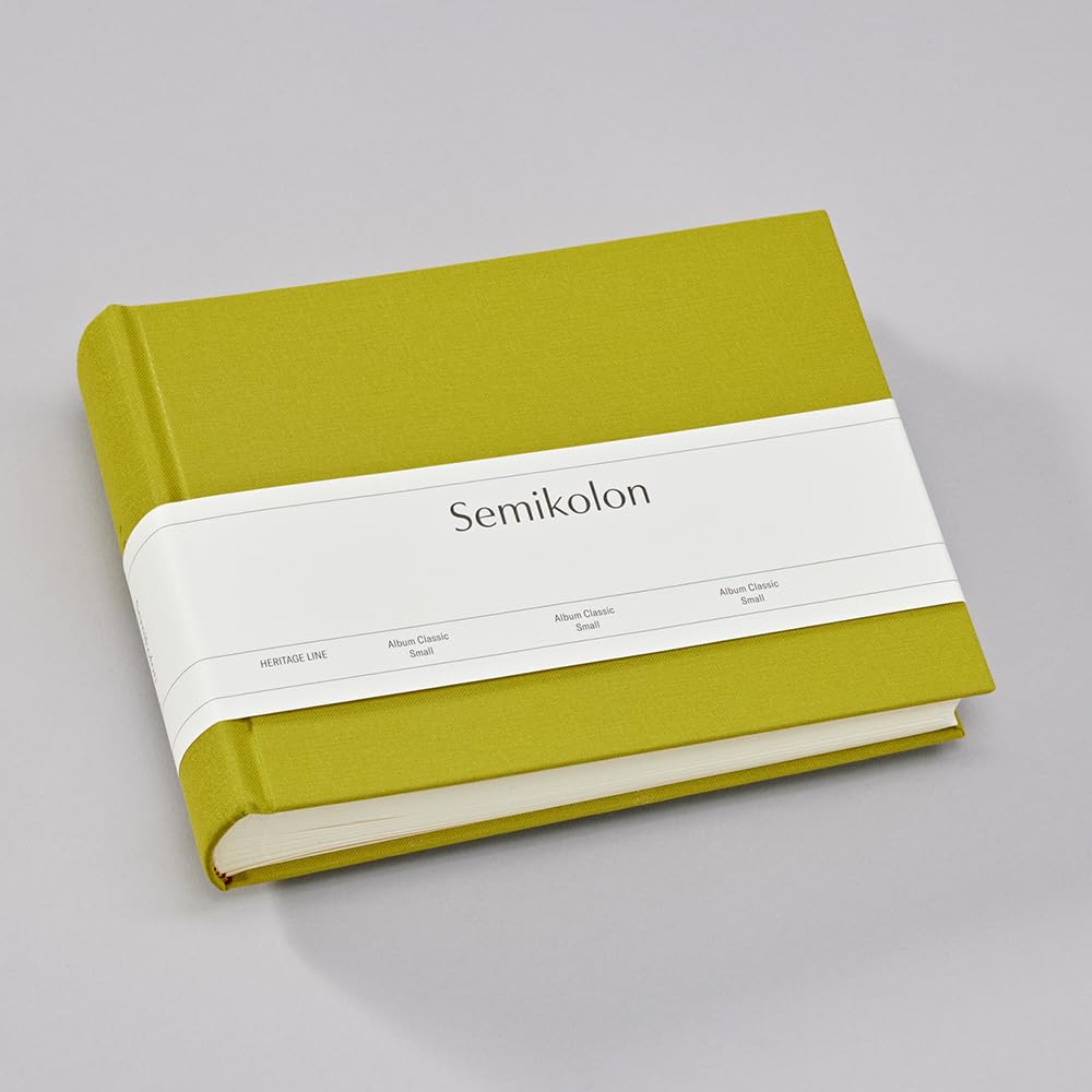 Semikolon 369950 Álbum Classic Small - 21,5 x 16 cm - 80 páginas de color crema, para fotos de 10 x 15 - matcha verde claro