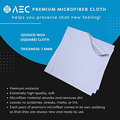 Image of AEC ClearPro Ultra Premium Microfiber Cleaning Cloth for Mobile Screen, Camera Lens, Glasses, Laptop, Tablet & Monitor | Lint-Free, Washable | 12 x 12 Inch (Gray, Pack Of 3)