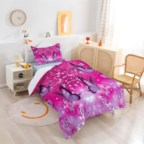 Housse de couette ado papillon violet : finis les lits ternes et difficiles à border - 5