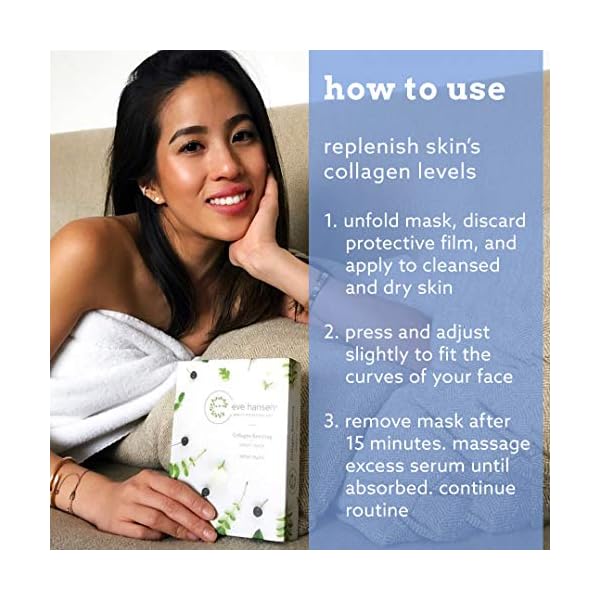 Eve-Hansen-Collagen-Sheet-Mask-Set-Cruelty-Free-Natural-Hydrating-Face-Mask-for-Wrinkles-and-Dark-Spots-5X-Facial-Mask-Sheet-Face-Masks Eve Hansen Collagen Sheet Mask Set - Cruelty Free, Natural Hydrating Face Mask for Wrinkles and Dark Spots - 5X Facial Mask Sheet Face Masks