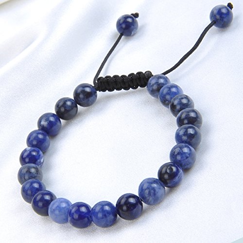 Image of Massive Beads Natural Healing Power Gemstone Crystal Beads Unisex Adjustable Macrame Bracelets 8mm