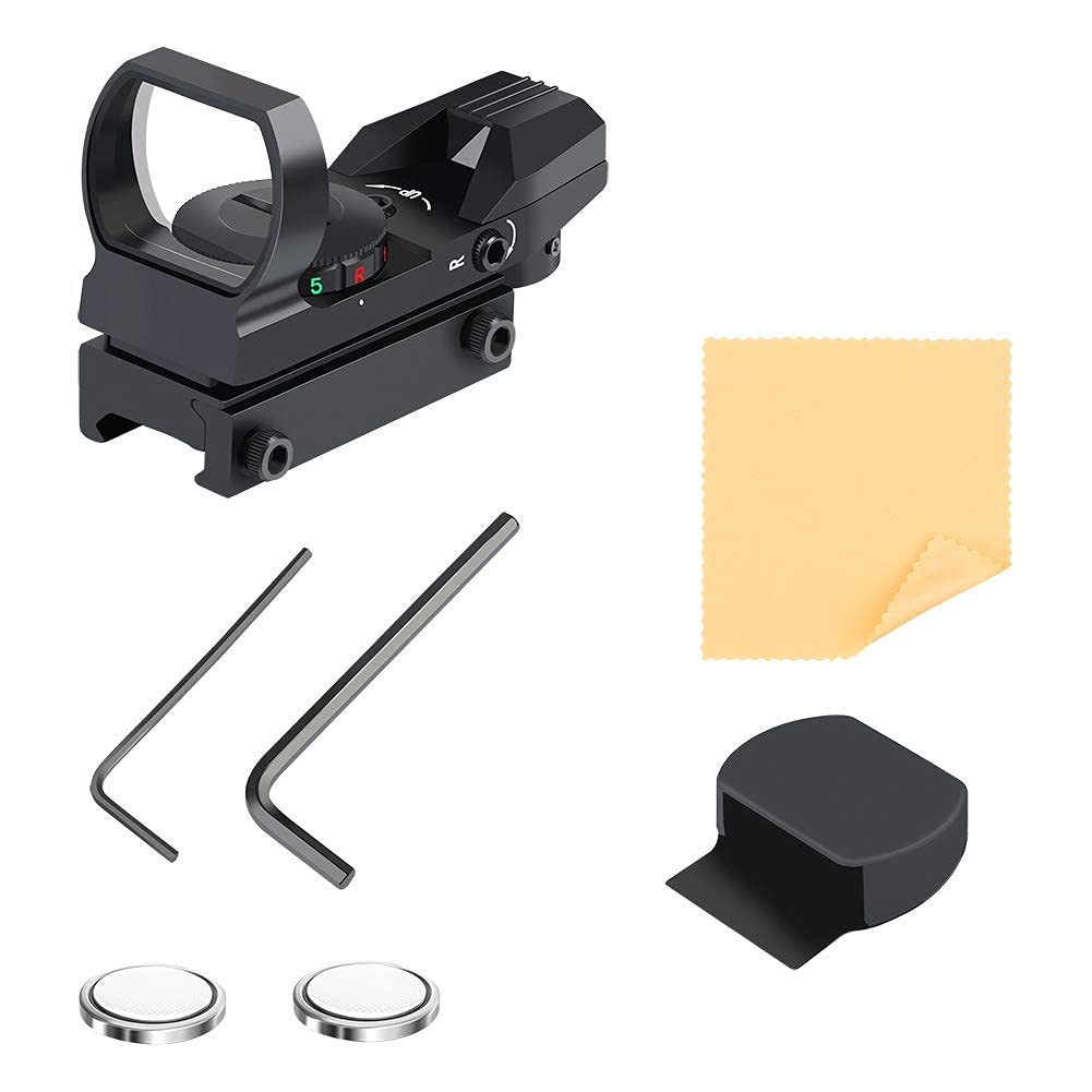 Feyachi Red Dot Visier Red Green Leuchtpunktvisier Reflex Sight mit einstellbares taktisch Rot und Grün Fadenkreuz Zielfernrohr Reflexvisier kompatibel mit 20mm/22mm Picatinny