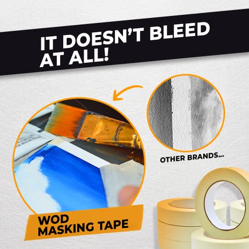 Image of WOD MT5 Masking Tape 1 inch for General Purpose /Painting - Pack of 9 Rolls - 60 Yards per roll