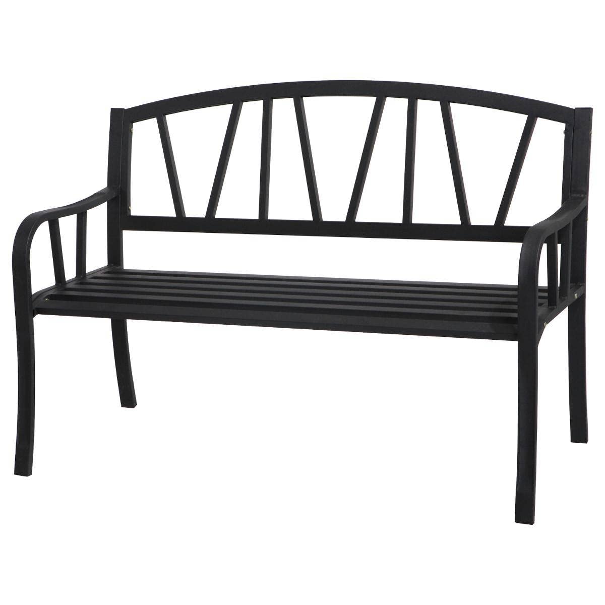 Hespéride - Banc de Jardin Alvernia Noir3 Places Anti-​Rouille Finition Transparente Lisse Résistant aux Intempéries Mobilier pour Terrasse, Balcon