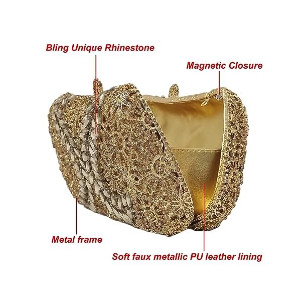 HUANG ZHUANG Luxury Crystal Clutch Women Multicolor Glitter Rhinestone Evening Bag for Party Wedding - Image 4