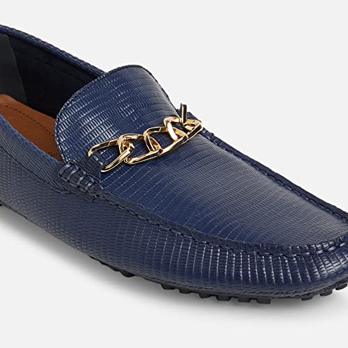 Image of Aldo Men's Davinch410-leather-navy-moccasins Leather Moccasin, NAVY, 6 UK