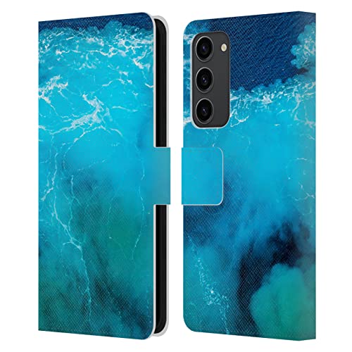 Étui portefeuille en cuir Samsung S23+ Haroulita Mousse d'eau élégant