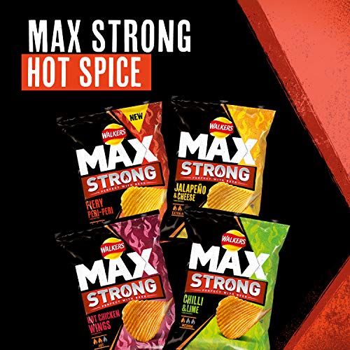 Walkers Max Strong Hot Chicken Wings Sharing Crisps, 150g