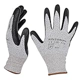 ÜBERLEGENE GESCHICKLICHKEIT, EMPFINDLICHKEIT und TAKTILITÄT - Ergonomisch gestaltete Handschuhe mit komfortable 3D-Passform für allen Fingern, wie eine zweite Haut Ihren Händen. Nahtlos gestrickte Arbeitshandschuhe aus 15 Gauge Nylon und Spandex- Innenfutter, leicht und atmungsaktiv.