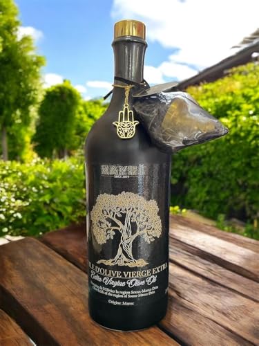 Huile d’Olive Vierge Extra du Maroc 700ml – Première Pression à Froid – Picholine Marocaine – Non Filtrée – Zéro Résidu de Pesticides – Bouteille en Argile Anti-Lumière