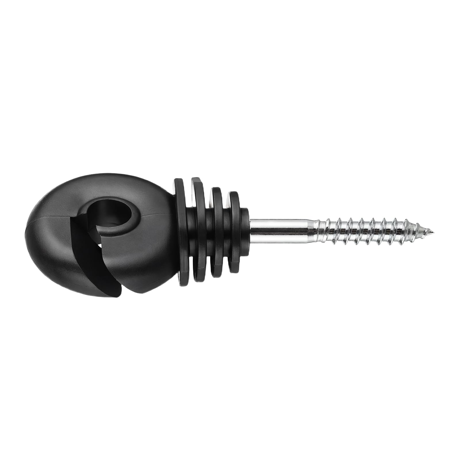Lot de 50 Isolateurs Clôture Électrique Multi-Nervures, Isolateurs à Vis pour Piquets en Bois, Isolation Anneau pour Fil, Fil Poly et Corde