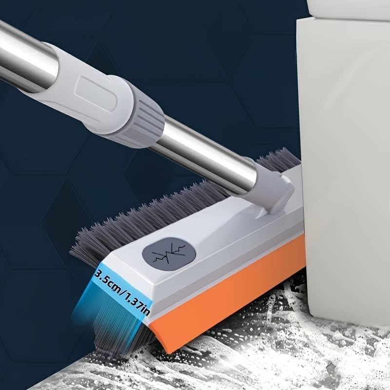 Image of 3-in-1 Orange Tile Brush, Grout Cleaning Brush with Long Handle for Floor