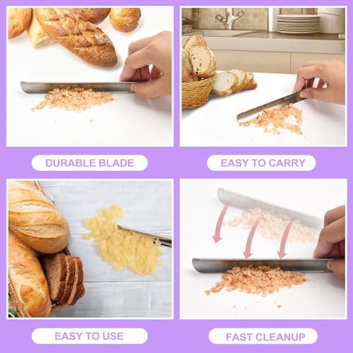 ZeriLion Stainless Steel Table Crumb Sweeper and Scraper - Crumber Tool for Servers and Waiters | Restaurant Crumb Catcher for Tablecloth