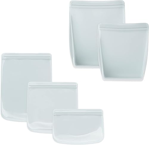 Vista 40 de W&P Porter Bolsa de almacenamiento reutilizable de silicona, sándwich (36 onzas de pie), pizarra, recipiente de almacenamiento de alimentos, apto