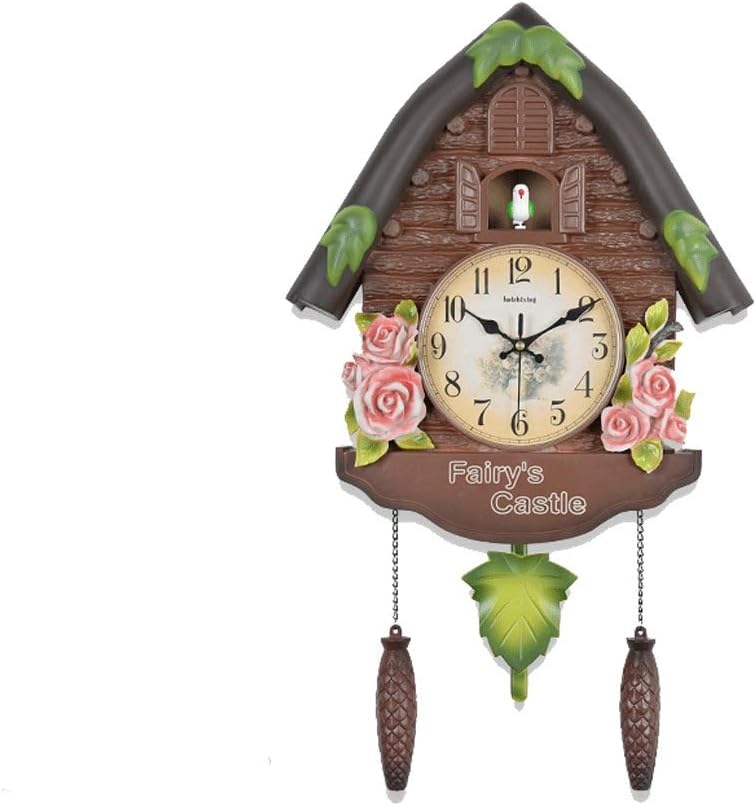 Wall Clocks Cuckoo Clock Clock Time Clock Personality Clock Suitable for Children Bedroom Kindergarten Home Decor Quartz Wall Clock Silent Non-Ticking Décor (D) (C)
