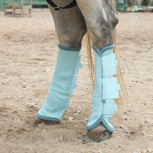 Image of Horse Fly Boots, Mesh Fly Boots for Horse Set of 4, Equine Leg Protection