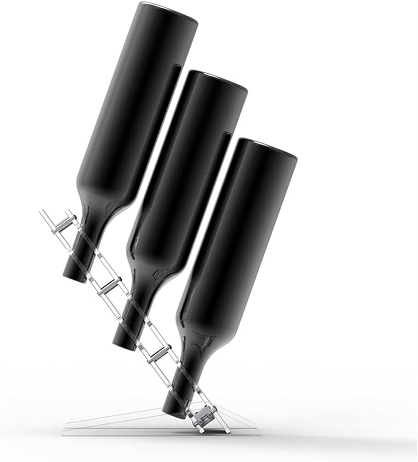 Soporte para botellas de vino acrílico transparente para 3 botellas