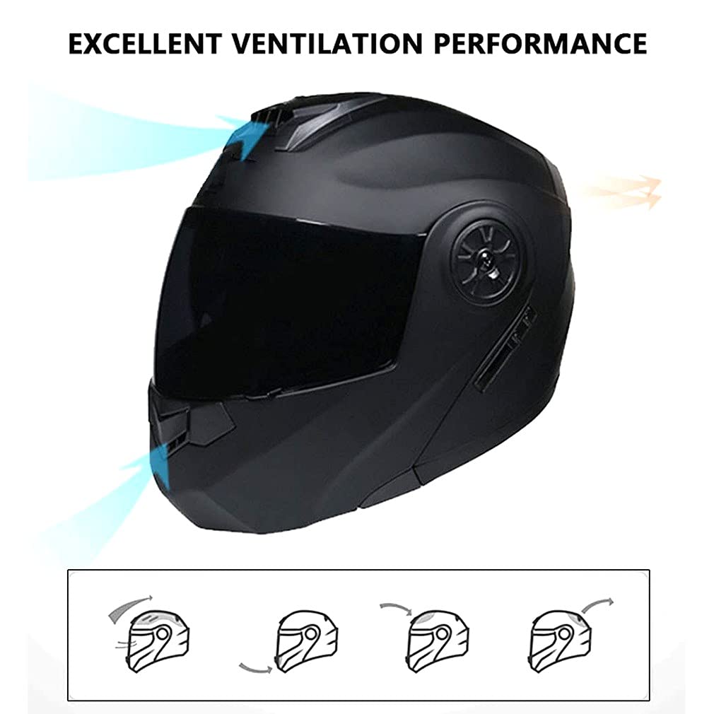 Kask motocyklowy Bluetooth Kask z klapą na całą twarz Kask motocyklowy Kask motocyklowy Zintegrowany Bluetooth Certyfikat DOT/ECE Kask przeciwmgielny Hulajnoga Podwójne lustro Unisex